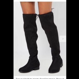 Knee high velvet boots